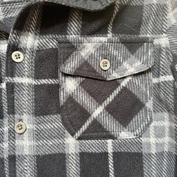 Freedom Foundry Men’s Black White Plaid Flannel Long Sleeve Button Up Shirt L - Picture 4 of 5